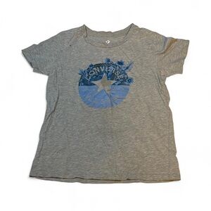 Converse Gray and Blue floral type design short sleeve T-Shirt